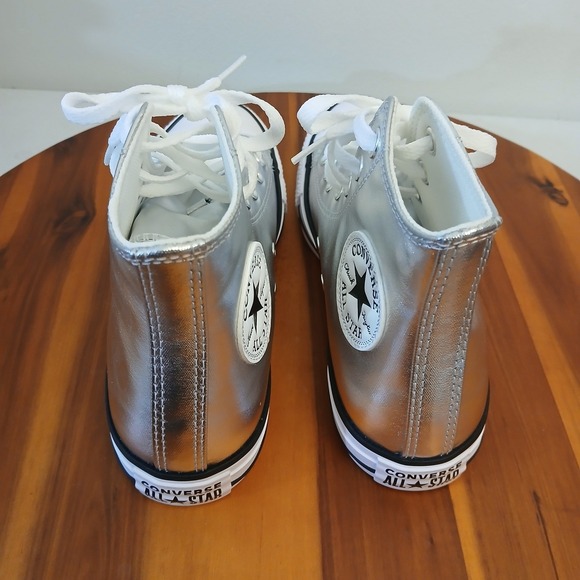 Converse Chuck Taylor All Star Hi Womens 9 Metallic Silver Shoes A14875C - Picture 4 of 9